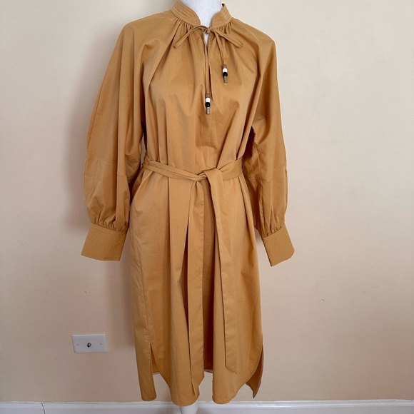 BOSS Dapera Poplin Sheath Dress In Sand NWT Size 4 - Picture 6 of 12